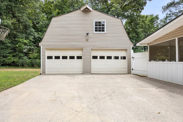 view of garage