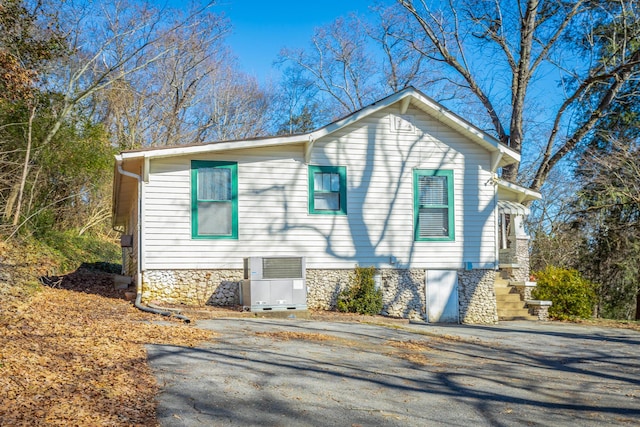 view of front of home with central air condition unit