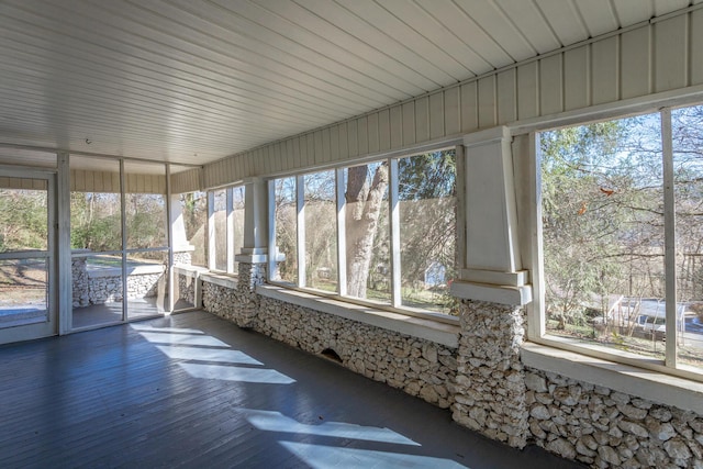 view of unfurnished sunroom