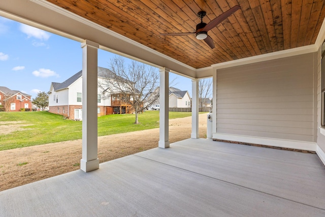 view of patio / terrace with ceiling fan