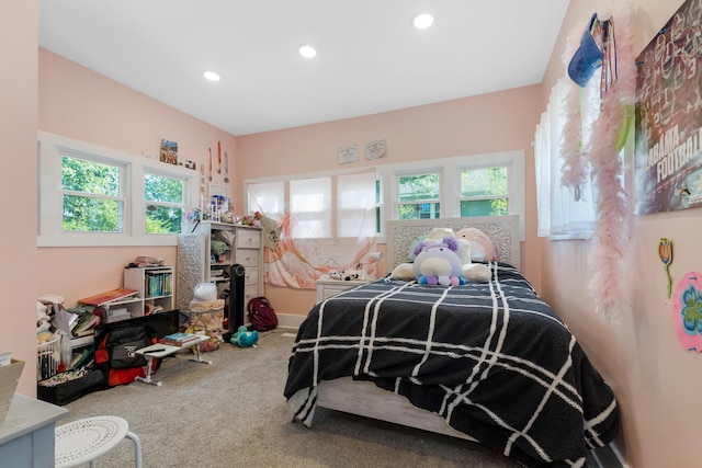 bedroom with carpet