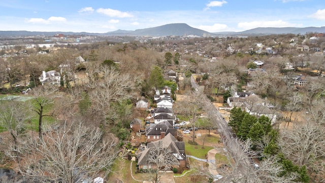 aerial view with a mountain view