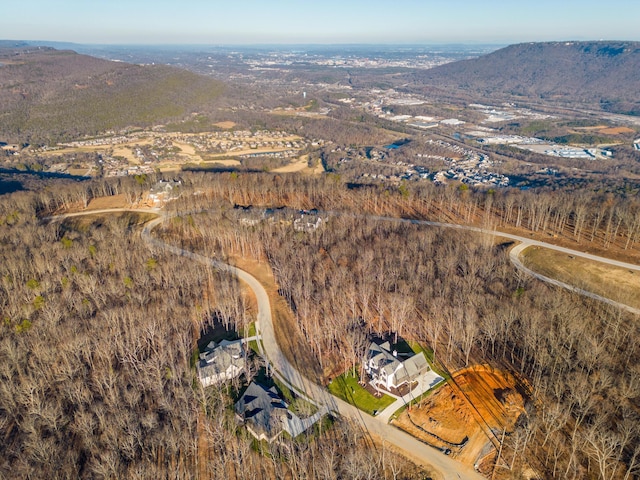 bird's eye view featuring a mountain view