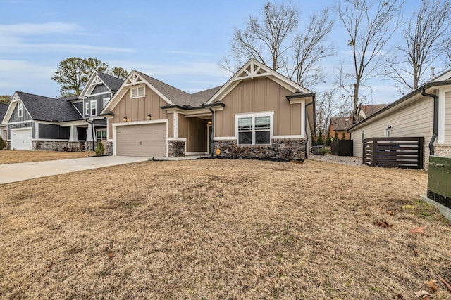 craftsman inspired home with a garage