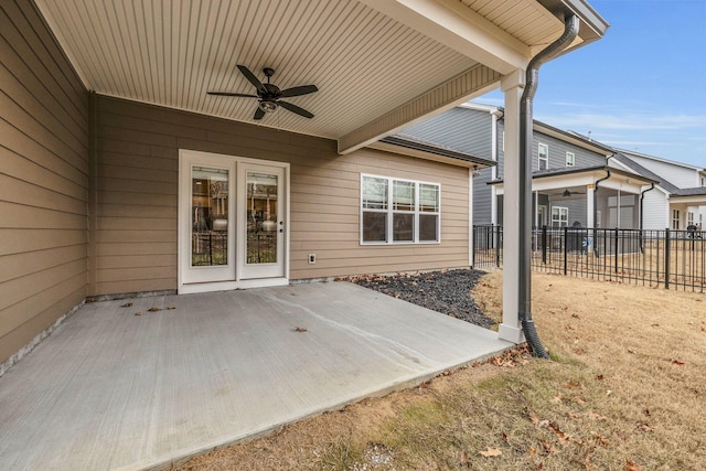 view of patio / terrace with ceiling fan