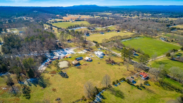 drone / aerial view with a mountain view