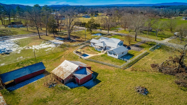 drone / aerial view with a mountain view