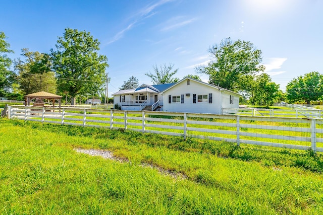 4533 Long Hollow Rd, Ringgold, GA 30736 - fenced front yard with a gazebo