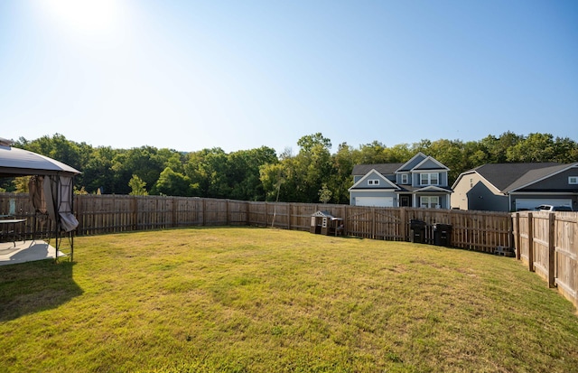 view of yard with a gazebo