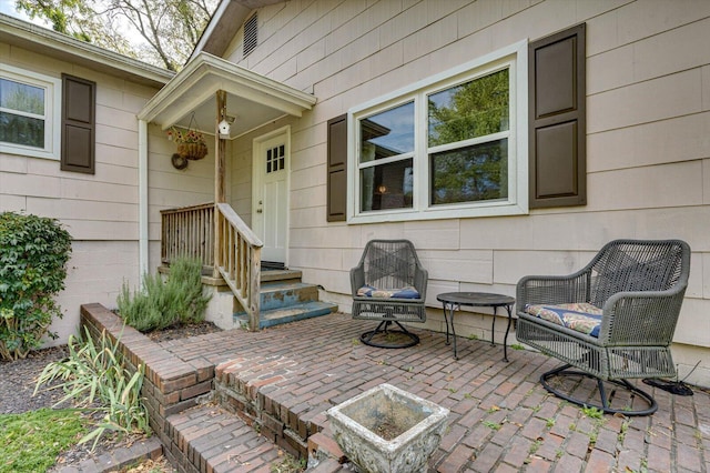 view of patio with a fire pit