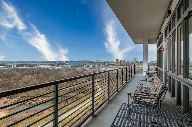 balcony with a water view