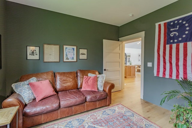 living room featuring light hardwood / wood-style flooring