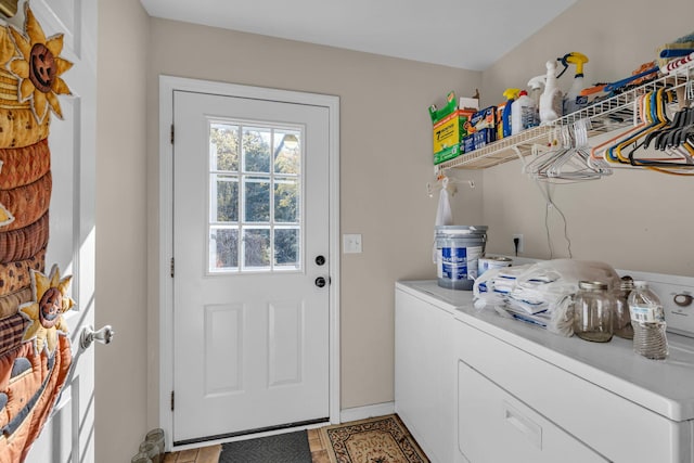 laundry area featuring independent washer and dryer