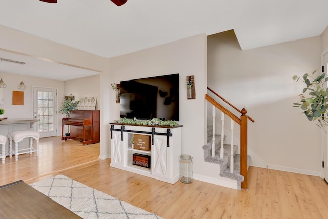 living room featuring hardwood / wood-style flooring