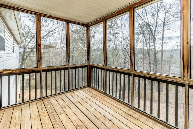 view of unfurnished sunroom