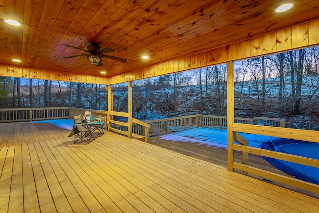 deck featuring ceiling fan