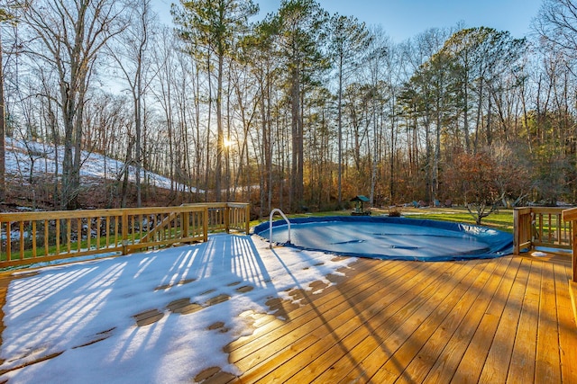 view of pool featuring a deck