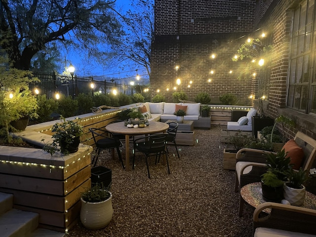 view of patio with an outdoor hangout area