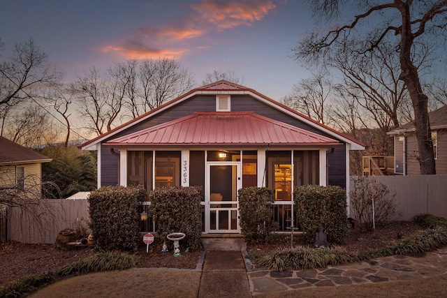 bungalow with a sunroom