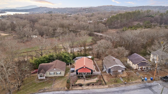 aerial view with a mountain view