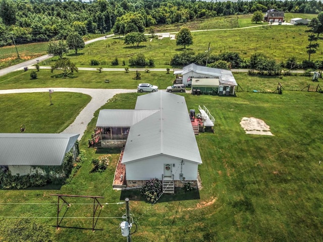 drone / aerial view with a rural view