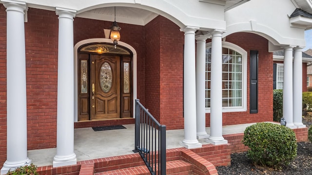 property entrance with a porch