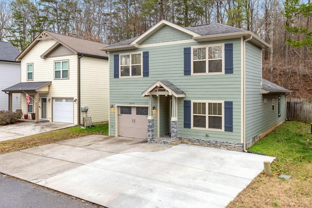 view of front of house featuring a garage