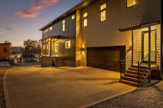 view of front facade featuring a garage