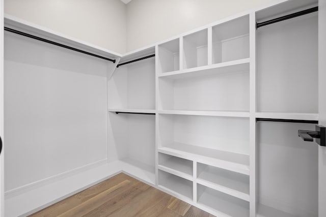 spacious closet featuring hardwood / wood-style floors