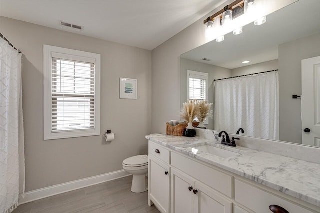 bathroom with toilet and vanity