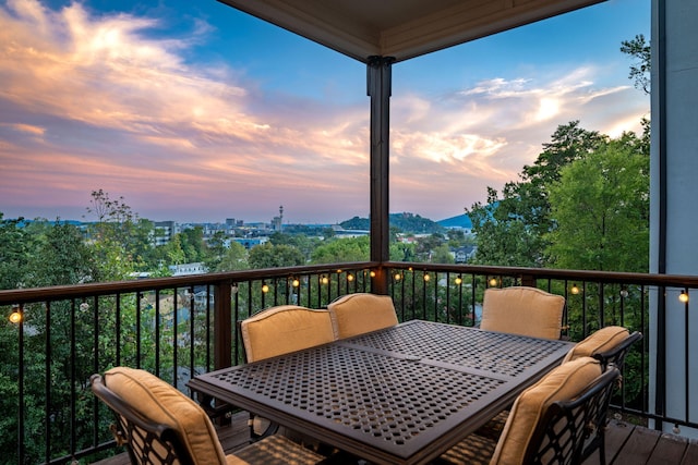 view of deck at dusk