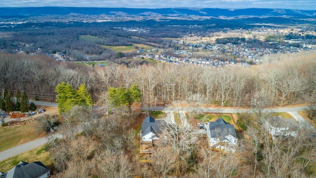 aerial view with a mountain view