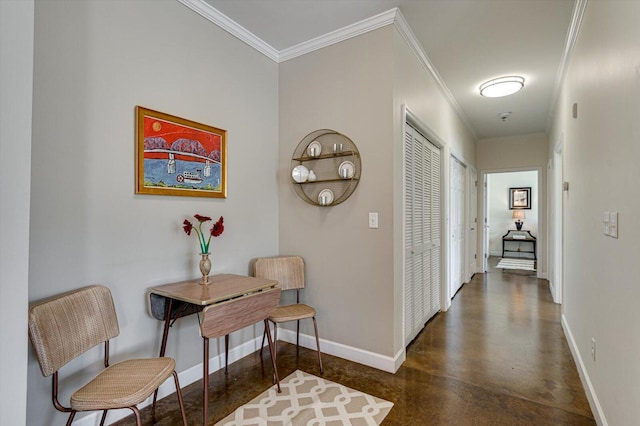 hall with crown molding