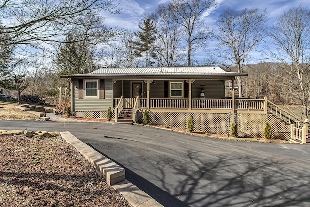 view of front of home with a porch