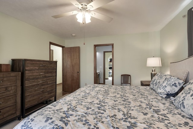 bedroom featuring ceiling fan