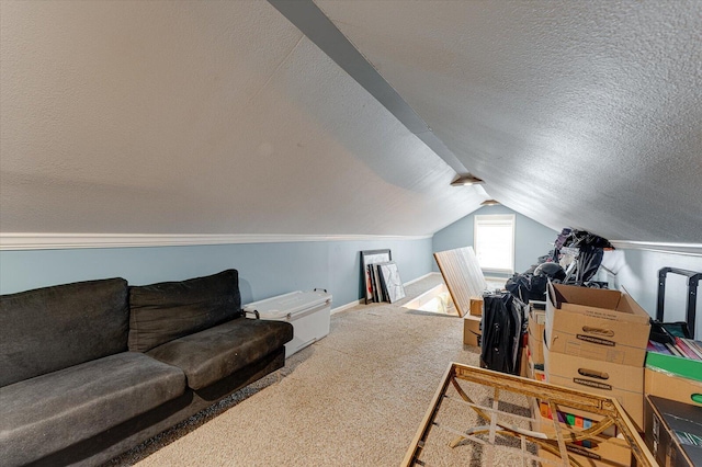 interior space featuring vaulted ceiling