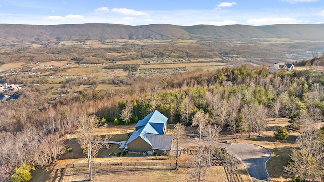 aerial view featuring a mountain view