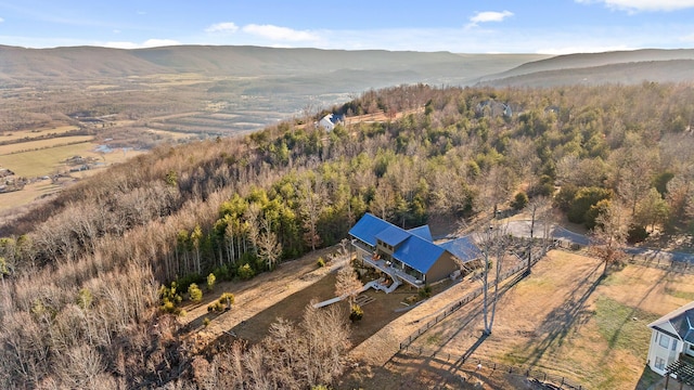 bird's eye view featuring a mountain view