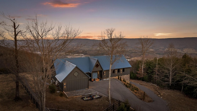 exterior space with a mountain view