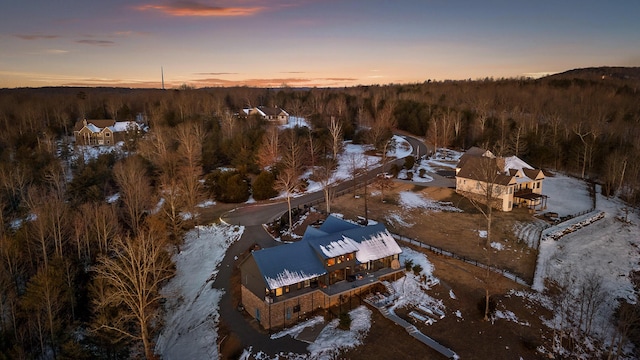 view of snowy aerial view