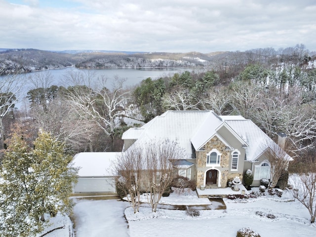 view of snowy aerial view