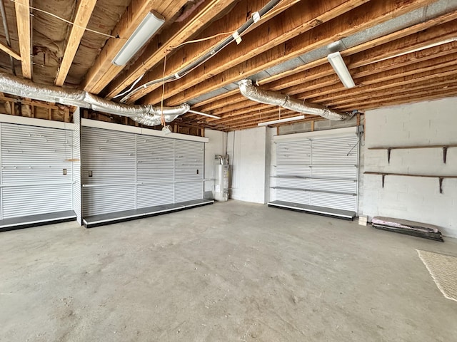 garage with water heater