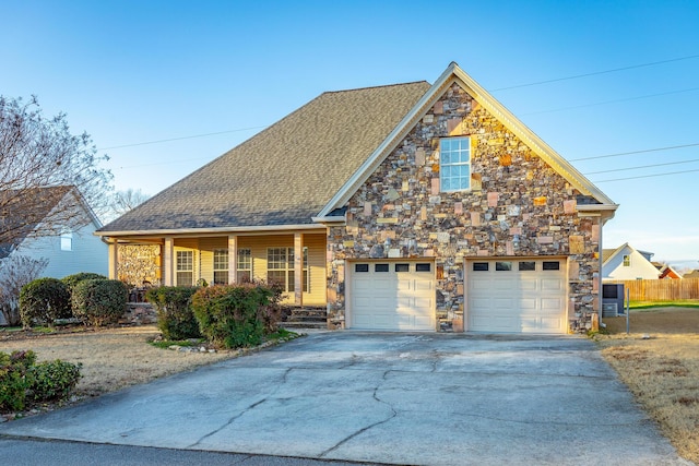 front of property with a garage