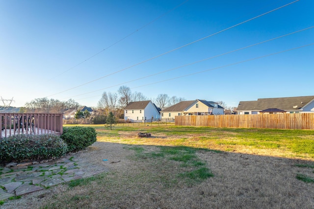 view of yard with a deck