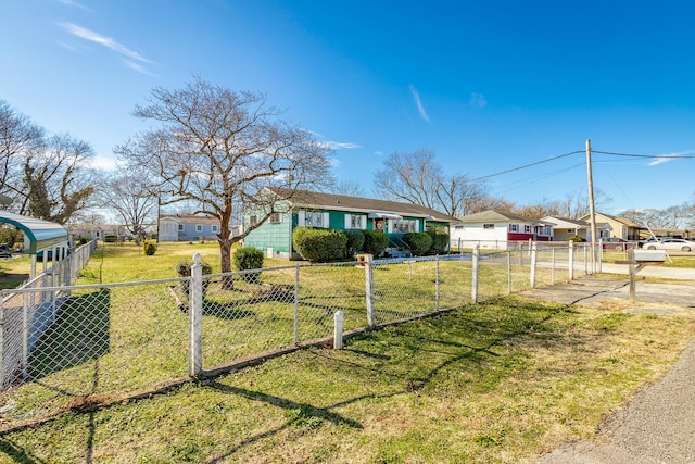 single story home featuring a front yard