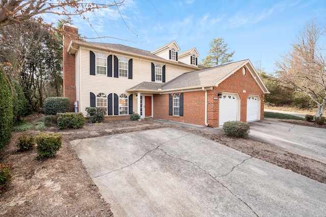 view of front of home with a garage