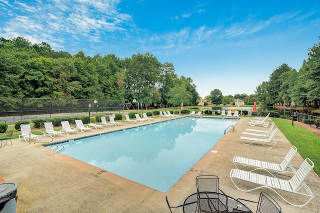 view of pool with a patio