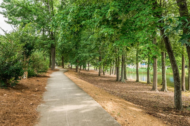 surrounding community with a water view