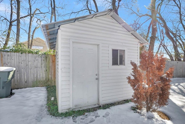 view of snow covered structure