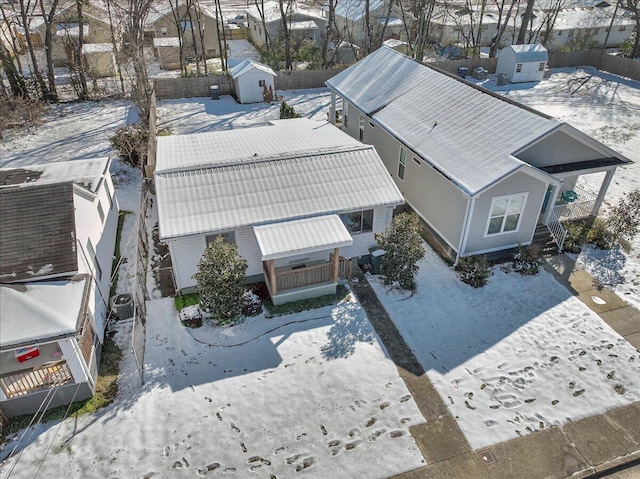 view of snowy aerial view